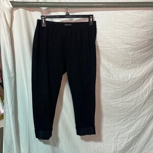 INC International Concepts 1x black stretch pullon elastic waste capris euc